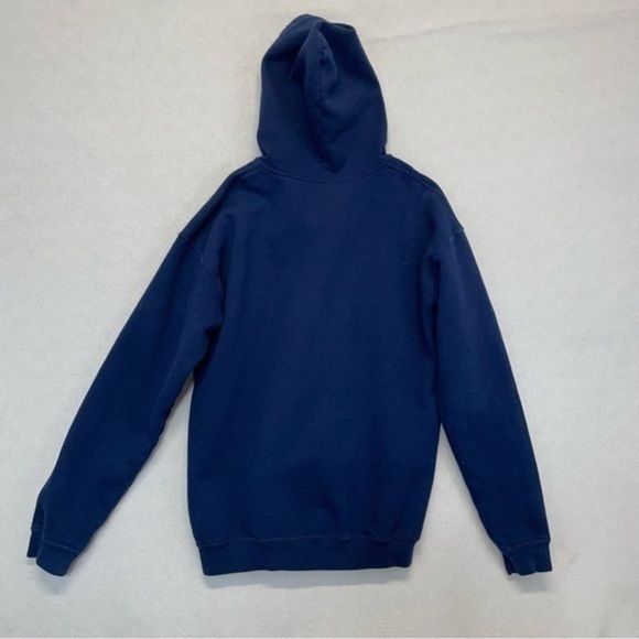 Football Graphic Full Zip Hoodie Sweatshirt navy blue boys Size XL 16-18 - Picture 5 of 6